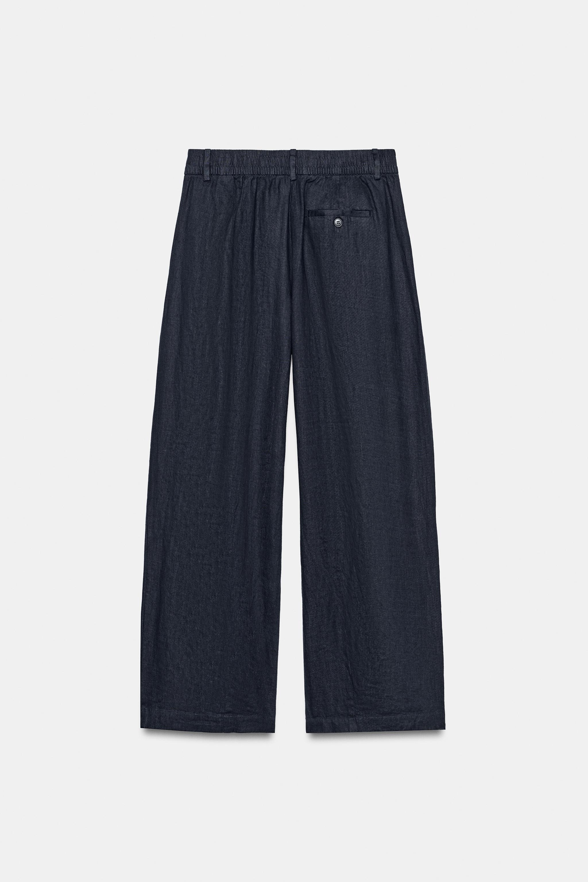 PLEATED LINEN PANTS ZW COLLECTION